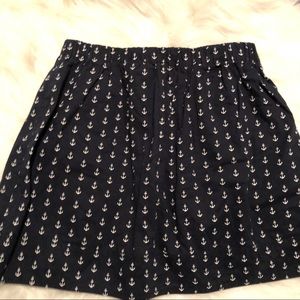 EUC J.Crew Anchors Aweigh Nautical Skirt w Pockets
